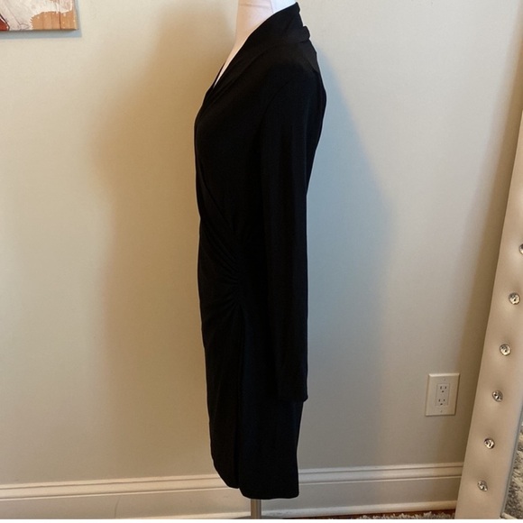 NORMA KAMALI Long Sleeve Modern Side Drape Dress in Pewter size XS - Picture 9 of 9